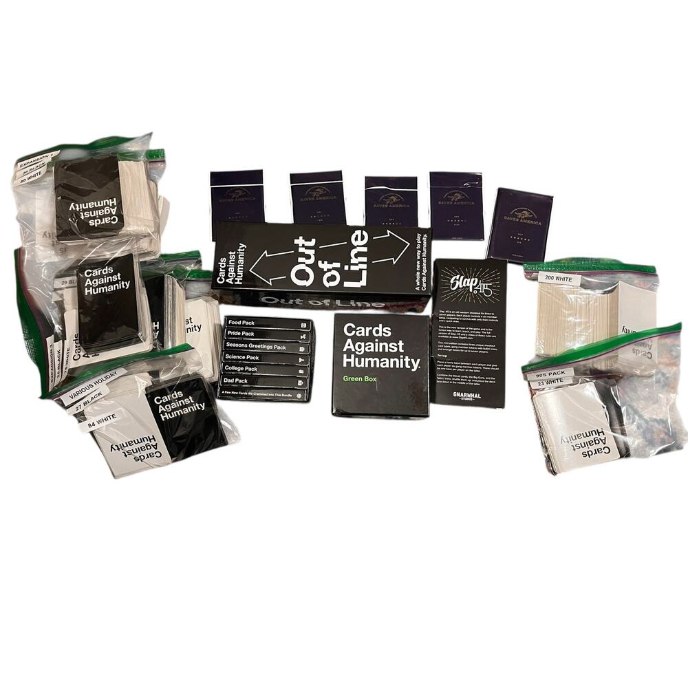Cards Against Humanity 1700+ Lot w/ Expansion, 90s, Saves America, Out of Line